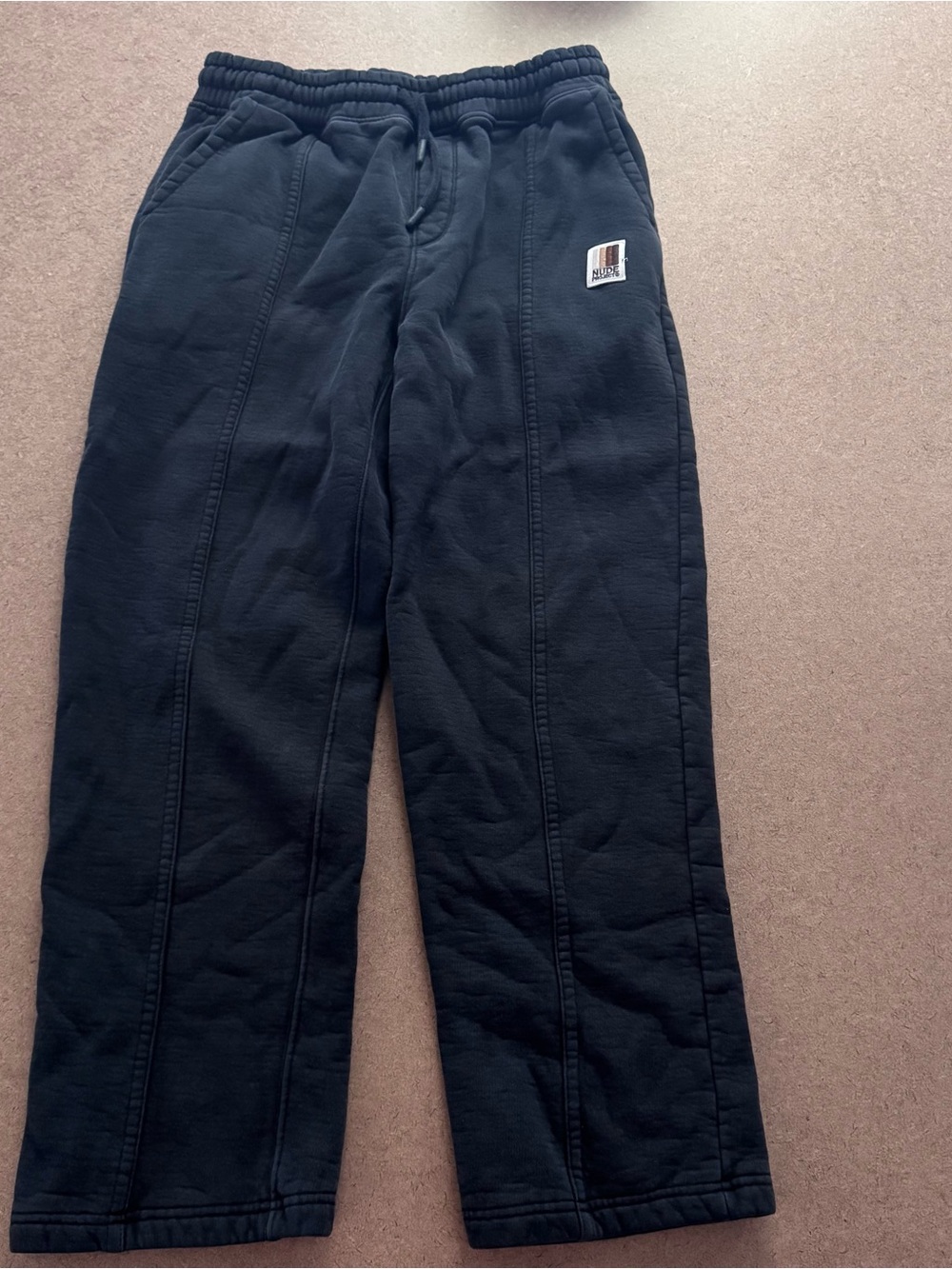Nude project men Black Sweatpants with Small Patch Logo